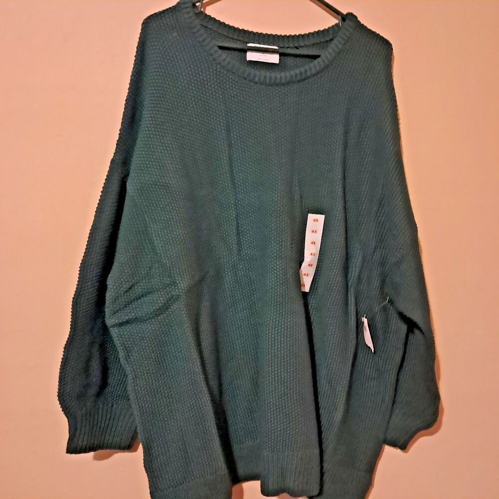 NWT Old Navy Sweater Women Size 4X Tunic Length Oversized Pullover Knit Green - Picture 8 of 8